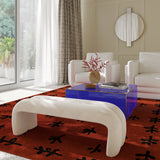 Leigh 56" Performance Velvet Channeled Bench - Cream