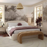 Leigh 56" Performance Velvet Channeled Bench - Taupe