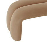 Leigh 56" Performance Velvet Channeled Bench - Taupe