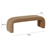 Leigh 56" Performance Velvet Channeled Bench - Taupe
