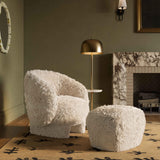 Britt Contract-Grade Vegan Shearling Ottoman - Natural
