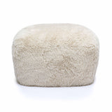 Britt Contract-Grade Vegan Shearling Ottoman - Natural