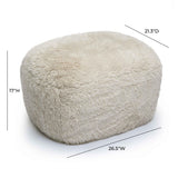 Britt Contract-Grade Vegan Shearling Ottoman - Natural