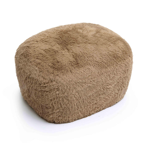 Britt Contract-Grade Vegan Shearling Ottoman - Taupe