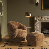 Britt Contract-Grade Vegan Shearling Ottoman - Taupe