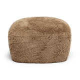 Britt Contract-Grade Vegan Shearling Ottoman - Taupe