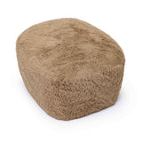 Britt Contract-Grade Vegan Shearling Ottoman - Taupe