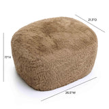 Britt Contract-Grade Vegan Shearling Ottoman - Taupe