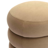 Stefanie Performance Velvet Ottoman - Taupe