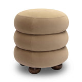 Stefanie Performance Velvet Ottoman - Taupe