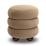 Stefanie Performance Velvet Ottoman - Taupe