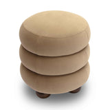 Stefanie Performance Velvet Ottoman - Taupe