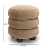 Stefanie Performance Velvet Ottoman - Taupe