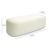 Graceland 54" Performance Faux Mohair Bench - Cream