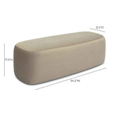 Graceland 54" Performance Faux Mohair Bench - Taupe