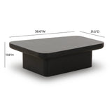 Yoko Black Coffee Table (32"-39") - Large
