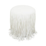 Shag Me Performance Vegan Leather Ottoman - Ivory