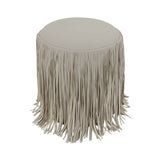 Shag Me Performance Vegan Leather Ottoman - Grey