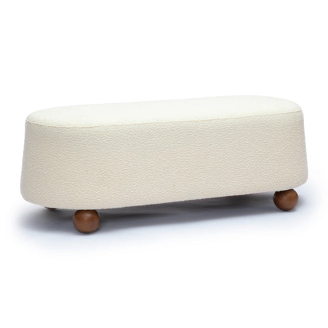 Jaine 48" Performance Boucle Large Ottoman - Cream