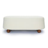 Jaine 48" Performance Boucle Large Ottoman - Cream