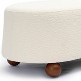 Jaine 48" Performance Boucle Large Ottoman - Cream