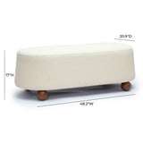 Jaine 48" Performance Boucle Large Ottoman - Cream