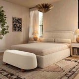 Jaine 48" Performance Boucle Large Ottoman - Cream