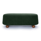 Jaine 48" Performance Boucle Large Ottoman - Forest Green