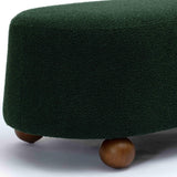 Jaine 48" Performance Boucle Large Ottoman - Forest Green