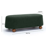Jaine 48" Performance Boucle Large Ottoman - Forest Green