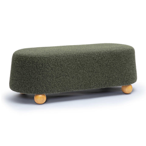 Jaine 48" Contract-Grade Faux Mohair Large Ottoman - Forest Green