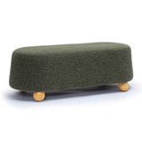 Jaine 48" Contract-Grade Faux Mohair Large Ottoman - Forest Green