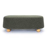 Jaine 48" Contract-Grade Faux Mohair Large Ottoman - Forest Green