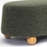 Jaine 48" Contract-Grade Faux Mohair Large Ottoman - Forest Green