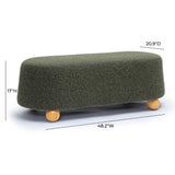 Jaine 48" Contract-Grade Faux Mohair Large Ottoman - Forest Green