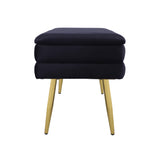 Ziva 31" Velvet Storage Bench - Black