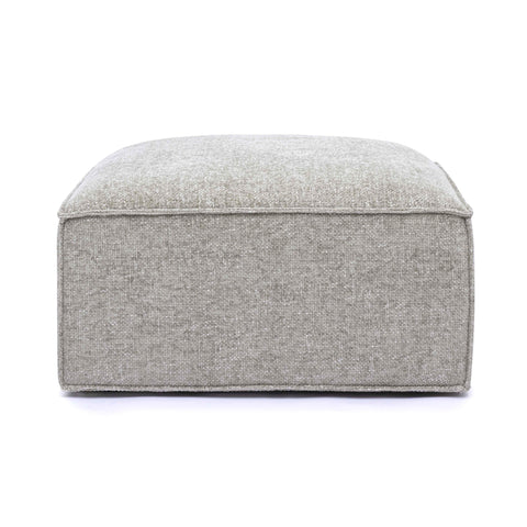Mindy Performance Chenille Basketweave Ottoman - Taupe