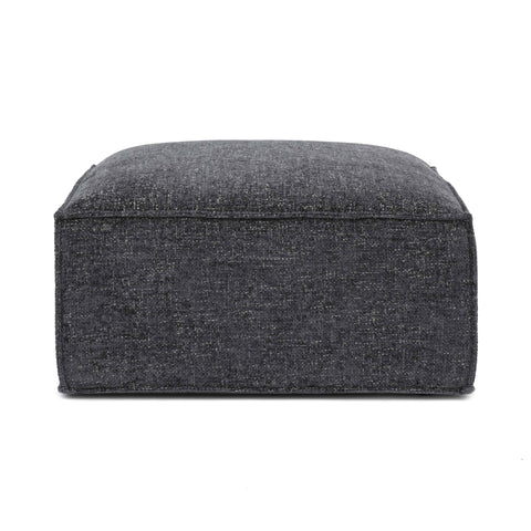 Mindy Performance Chenille Basketweave Ottoman - Charcoal