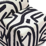 Pippa Black Brushstroke Print Contract Grade Accent Stool