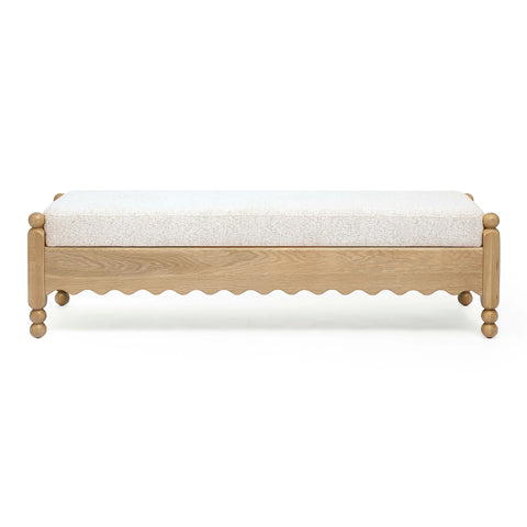 Thelma 56" Cream Performance Basketweave Bench