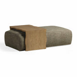 Spencer 54" Performance Basketweave Ottoman with Bridge Table - Green