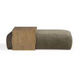 Spencer 54" Performance Basketweave Ottoman with Bridge Table - Green