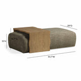 Spencer 54" Performance Basketweave Ottoman with Bridge Table - Green