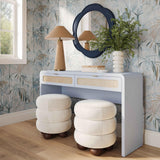 Patty 48" Rattan 2-Drawer Console Desk - Blue