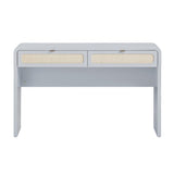 Patty 48" Rattan 2-Drawer Console Desk - Blue