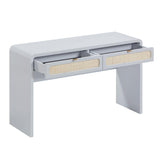 Patty 48" Rattan 2-Drawer Console Desk - Blue