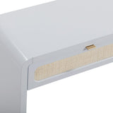 Patty 48" Rattan 2-Drawer Console Desk - Blue