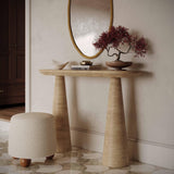 Sandra 47" Faux Travertine Indoor/Outdoor Console Table