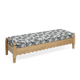 Thelma 56" Leopard Performance Jacquard Fabric Bench - Cream