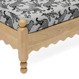 Thelma 56" Leopard Performance Jacquard Fabric Bench - Cream
